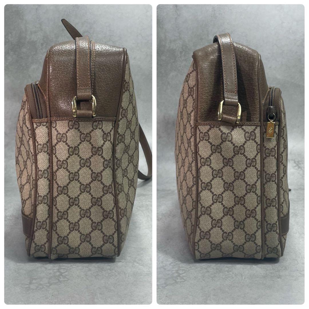 Gucci GG Shoulder Bag Brown Beige Leather Logo — view 7