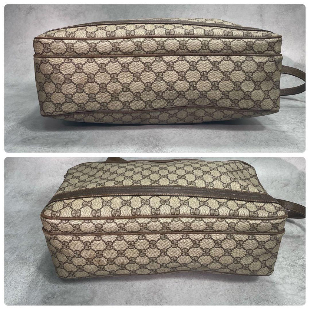Gucci GG Shoulder Bag Brown Beige Leather Logo — view 8