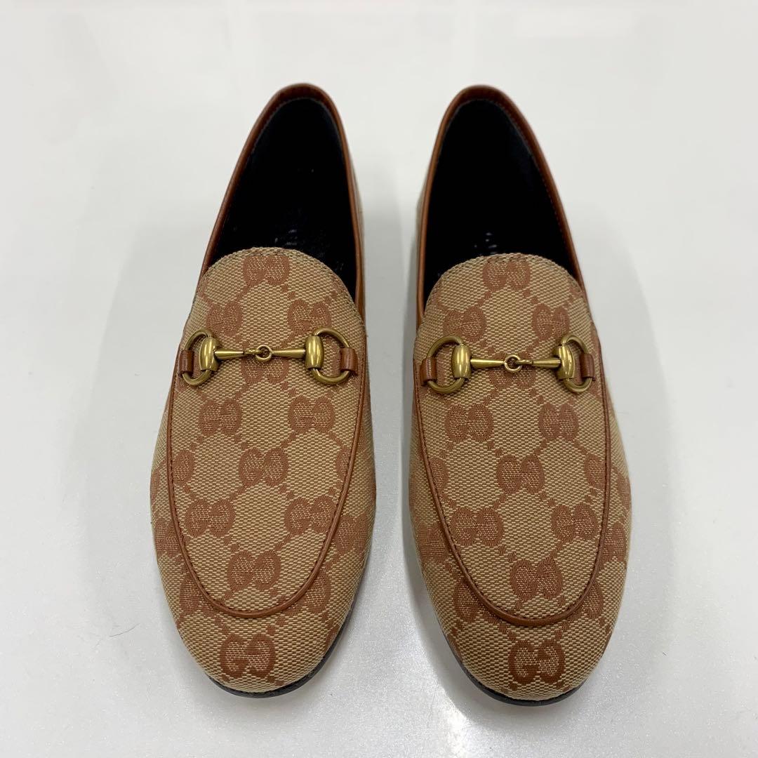 Gucci Fabric Leather Horsebit Loafers Brown — view 2