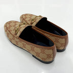 Gucci Fabric Leather Horsebit Loafers Brown — view 4