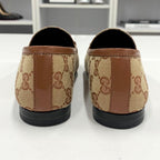 Gucci Fabric Leather Horsebit Loafers Brown — view 5