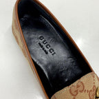 Gucci Fabric Leather Horsebit Loafers Brown — view 7