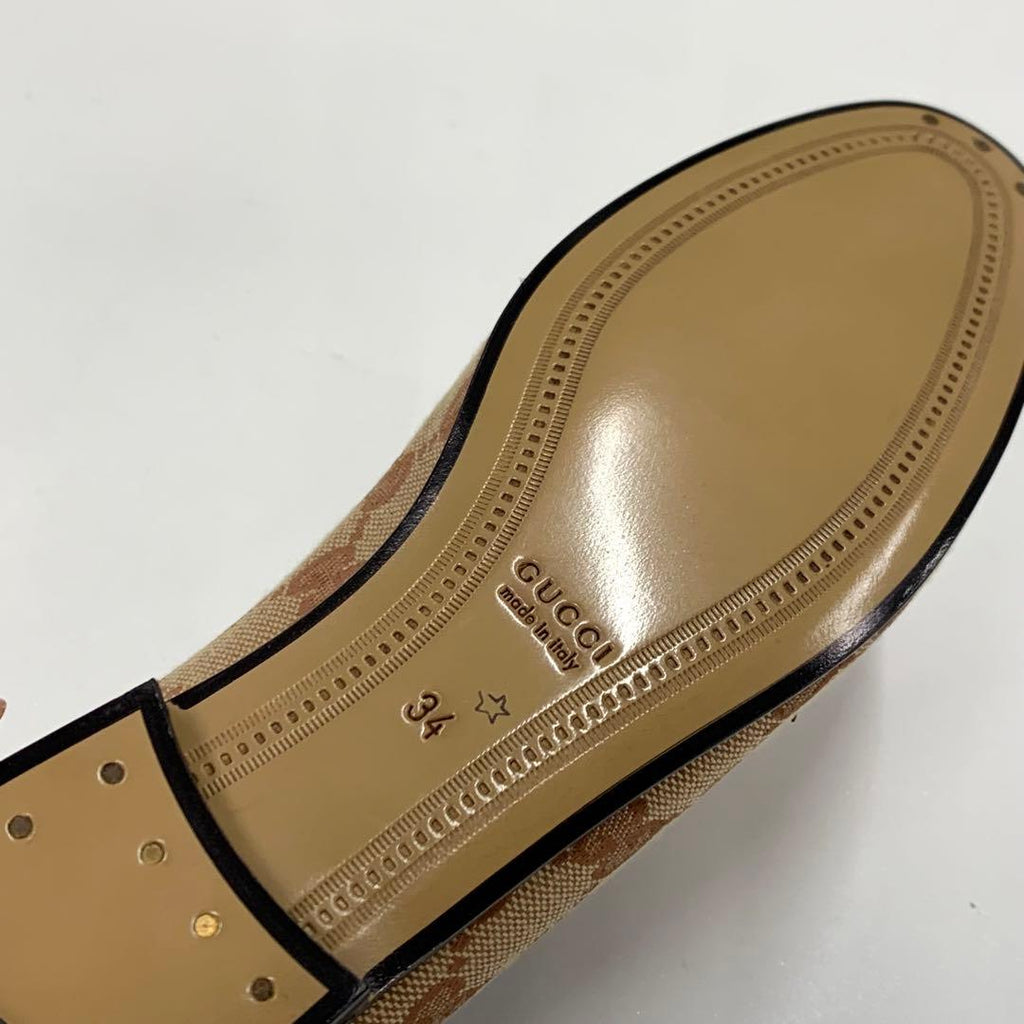 Gucci Fabric Leather Horsebit Loafers Brown — view 8