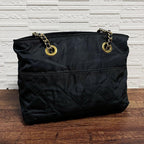 Prada Quilted Chain Shoulder Tote Triangle Plate Logo — view 2