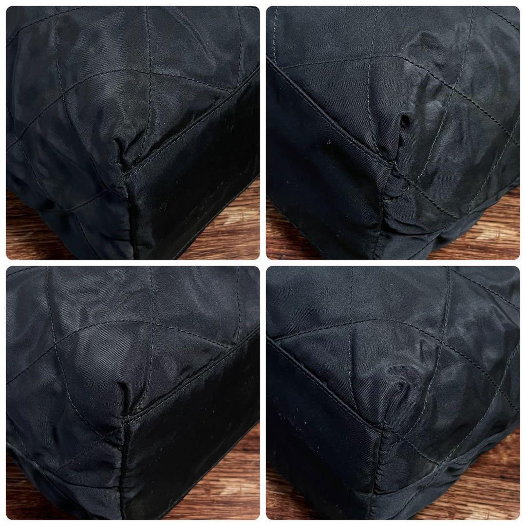 Prada Quilted Chain Shoulder Tote Triangle Plate Logo — view 6