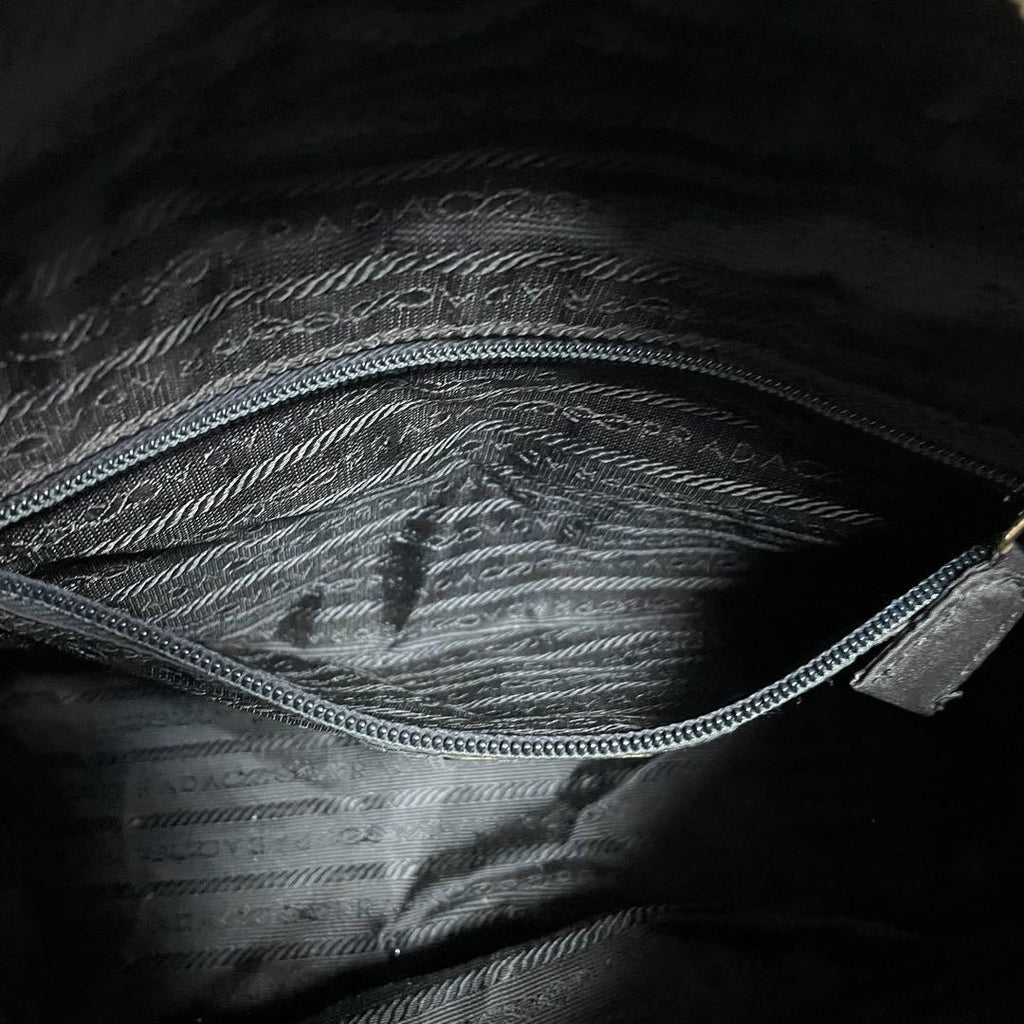Prada Quilted Chain Shoulder Tote Triangle Plate Logo — view 9