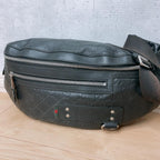 Gucci Guccissima Belt Bag Leather Sherry Line Black