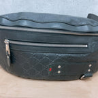 Gucci Guccissima Belt Bag Leather Sherry Line Black — view 2