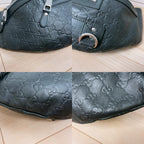 Gucci Guccissima Belt Bag Leather Sherry Line Black — view 4