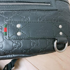 Gucci Guccissima Belt Bag Leather Sherry Line Black — view 6