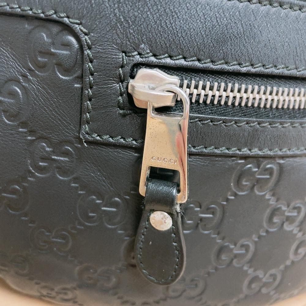 Gucci Guccissima Belt Bag Leather Sherry Line Black — view 7
