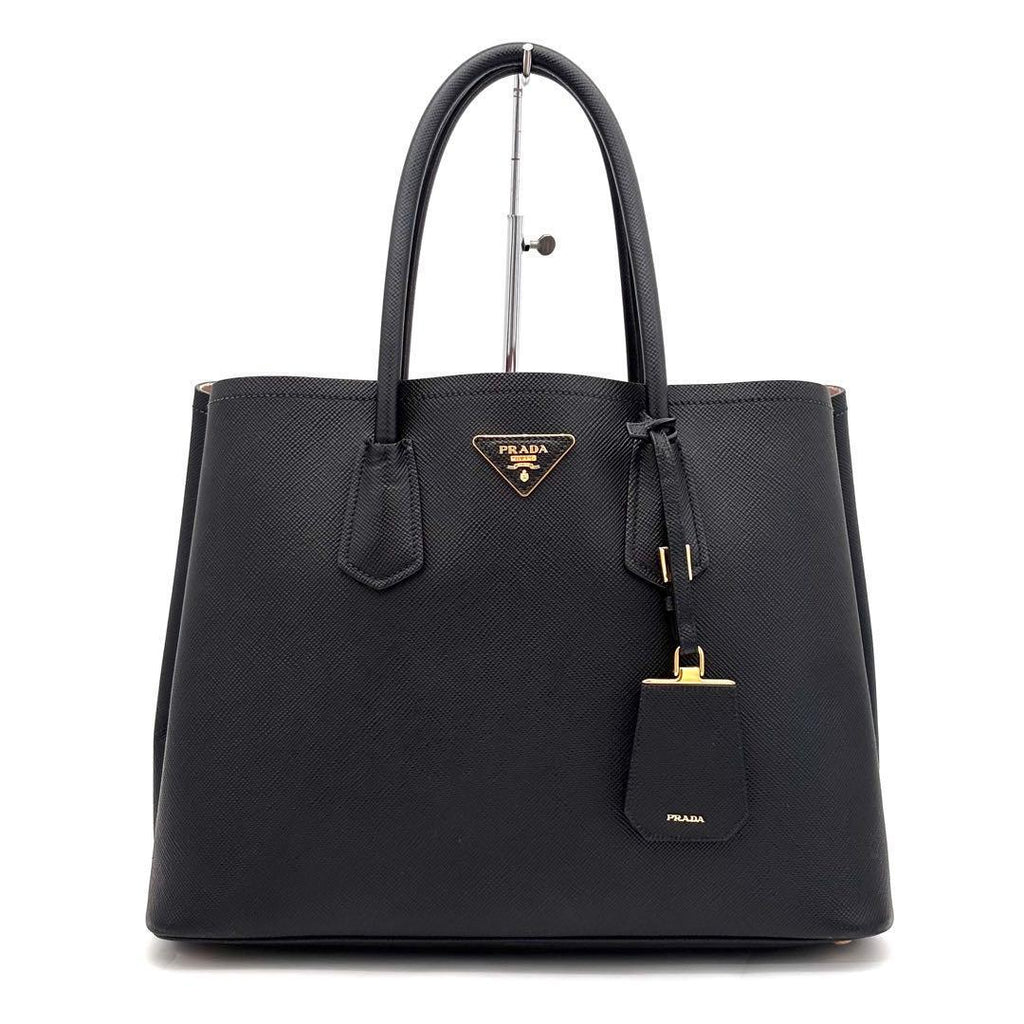 Prada Saffiano Leather Tote Bag Business Black