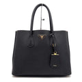 Prada Saffiano Leather Tote Bag Business Black