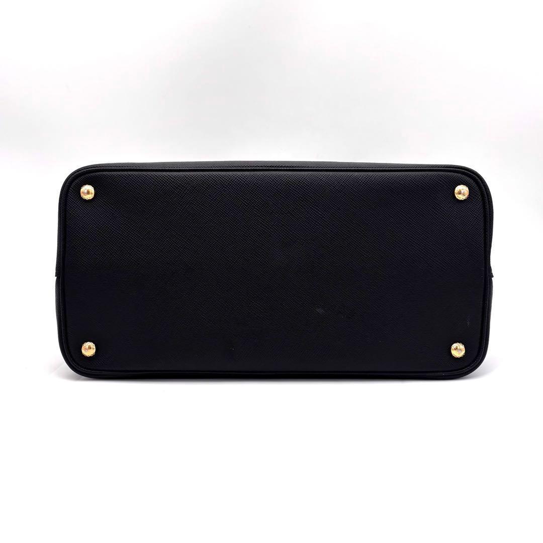 Prada Saffiano Leather Tote Bag Business Black — view 4