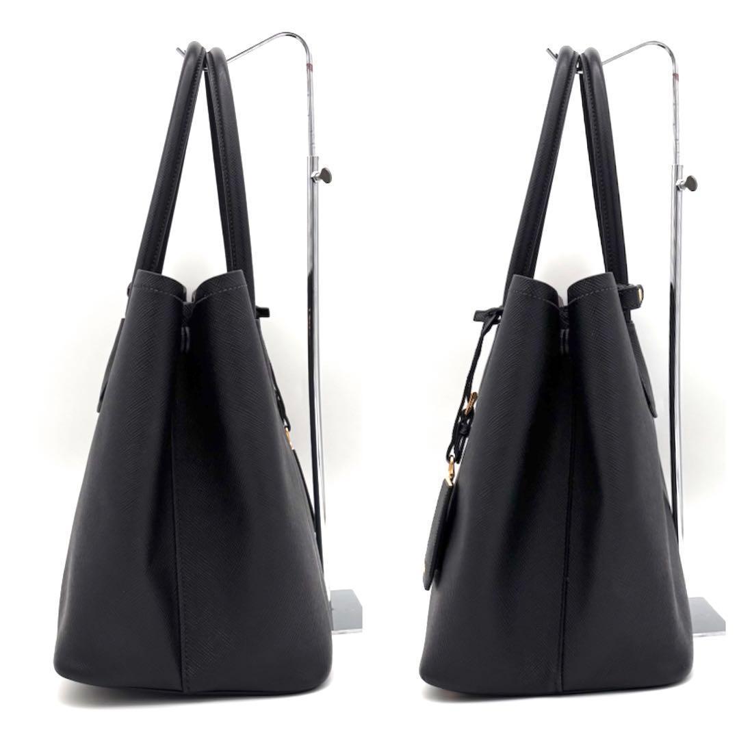 Prada Saffiano Leather Tote Bag Business Black — view 7