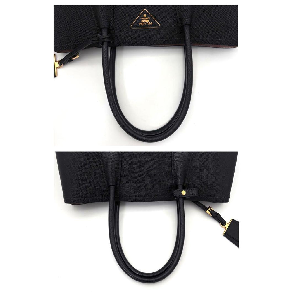 Prada Saffiano Leather Tote Bag Business Black — view 8