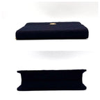 Chanel Quilted Cotton Chain Shoulder Bag Navy Gold — view 8