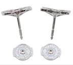 Louis Vuitton 18k White Gold Pink Saffiano Diamond Earrings — view 4