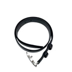 Celine Leather Triomphe Buckle Silver Belt Black — view 3