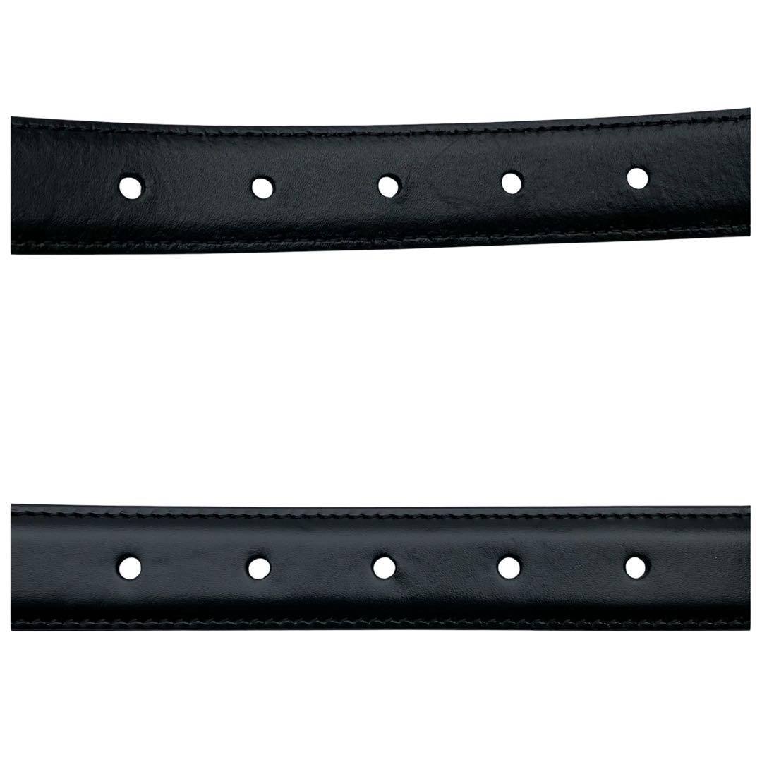 Celine Leather Triomphe Buckle Silver Belt Black — view 6