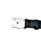 Celine Leather Triomphe Buckle Silver Belt Black — view 8