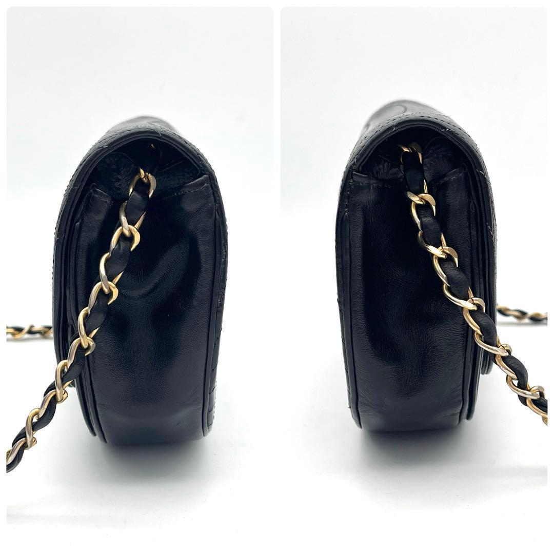 Chanel Chain Shoulder Lambskin Black CC Logo Half Moon — view 6