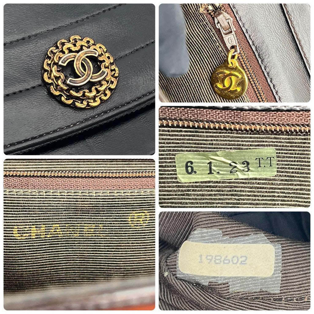 Chanel Chain Shoulder Lambskin Black CC Logo Half Moon — view 9