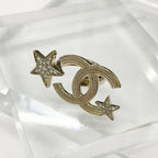 Chanel CC Logo Star Rhinestone Ring Gold