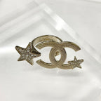 Chanel CC Logo Star Rhinestone Ring Gold — view 2