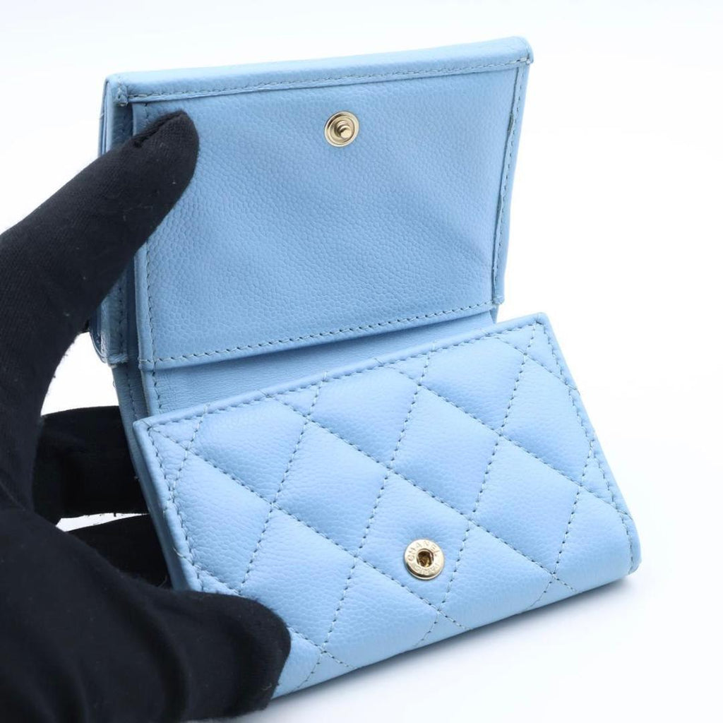 Chanel Timeless Classic Caviar Leather Trifold Wallet — view 4