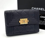 Chanel Boy Lambskin Small Flap Wallet Trifold