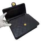 Chanel Quilted Lambskin CC Logo Chain Shoulder Bag Black — view 7