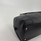 Chanel Super Chez Blanc Lambskin Mini Boston Bag Black — view 7