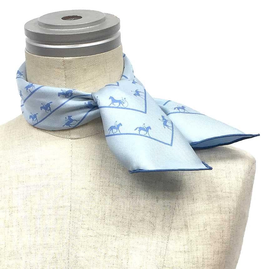 Hermes Scarf Horse Pattern Blue — view 2