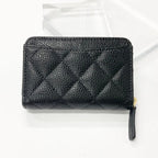 Chanel Caviar Leather CC Logo Zip Coin Purse Wallet Case — view 3
