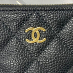 Chanel Caviar Leather CC Logo Zip Coin Purse Wallet Case — view 4