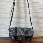 Dior Trotter Canvas Leather Shoulder Bag Pouch — view 3