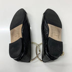 Chanel CC Logo Camellia Wrinkled Pearl Strap Flat Shoes — view 6