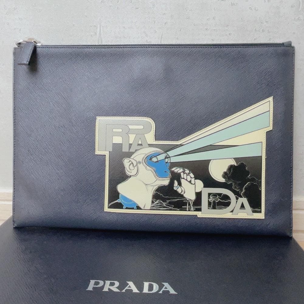 Prada Clutch Monki Robot Saffiano — view 2