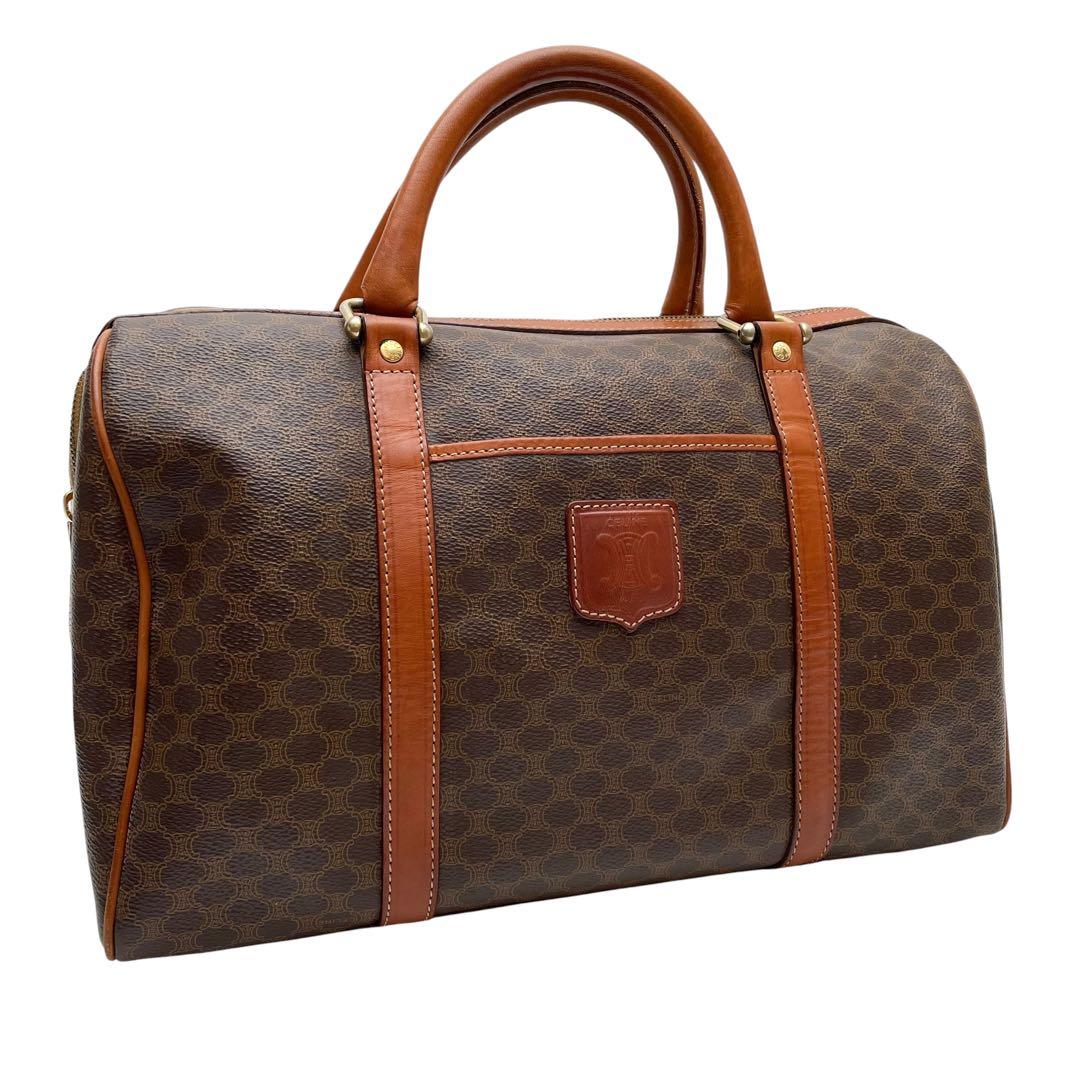 Celine Leather Macadam Triomphe Hand Mini Boston Bag