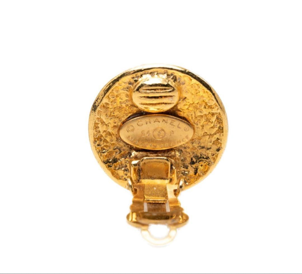 Chanel CC Logo Vintage Round Earrings — view 3