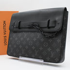 Louis Vuitton Eclipse Pochette Steamer Clutch Black