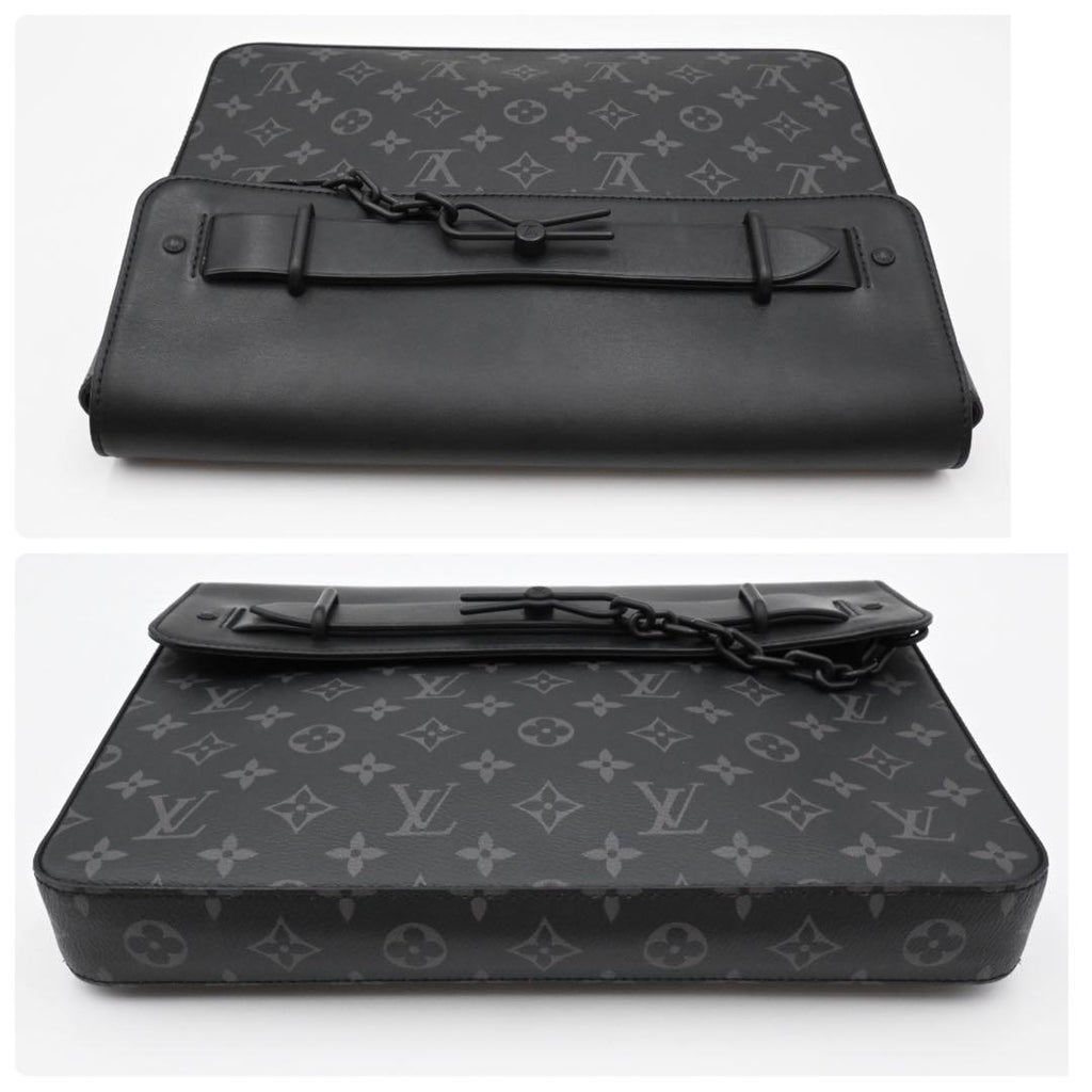 Louis Vuitton Eclipse Pochette Steamer Clutch Black — view 6