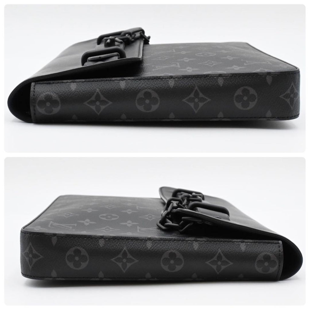 Louis Vuitton Eclipse Pochette Steamer Clutch Black — view 7