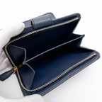 Prada Saffiano Bifold Navy Compact Leather L Shape Wallet — view 8