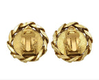 Chanel CC Logo Rhinestone Round Earrings — view 2
