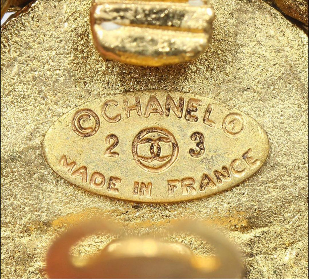 Chanel CC Logo Rhinestone Round Earrings — view 5