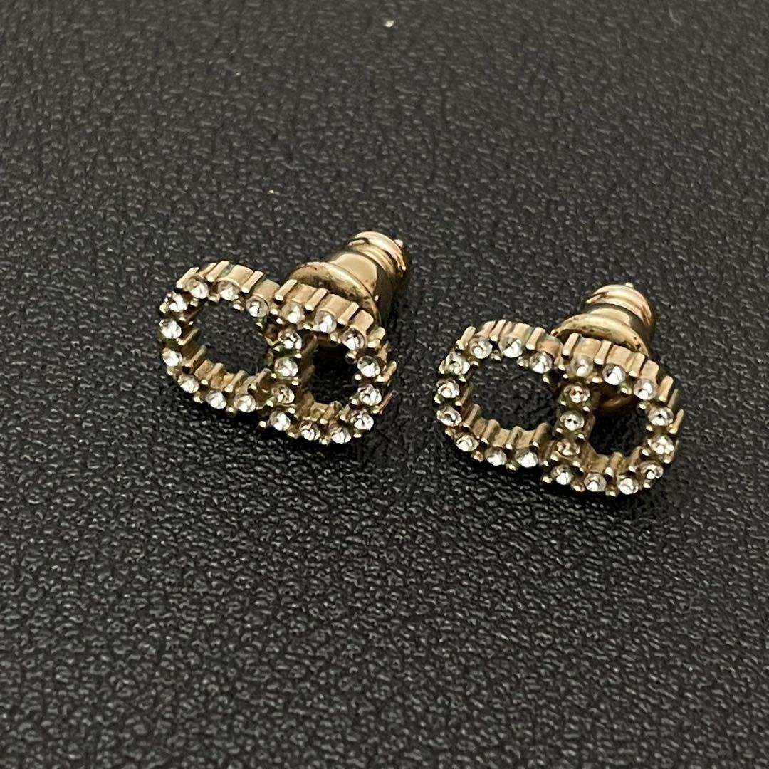 Dior Clair de Lune CD Logo Rhinestone Earrings — view 2
