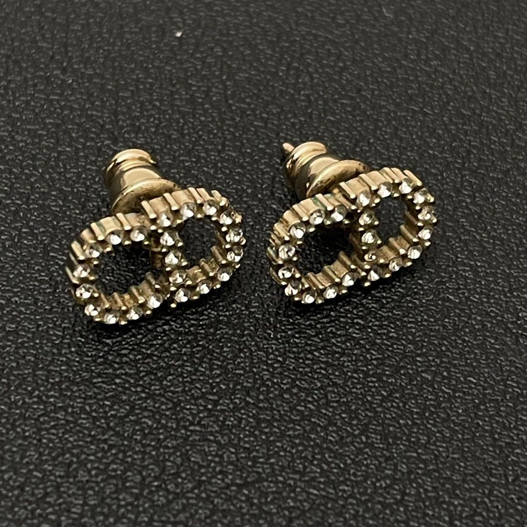 Dior Clair de Lune CD Logo Rhinestone Earrings — view 3