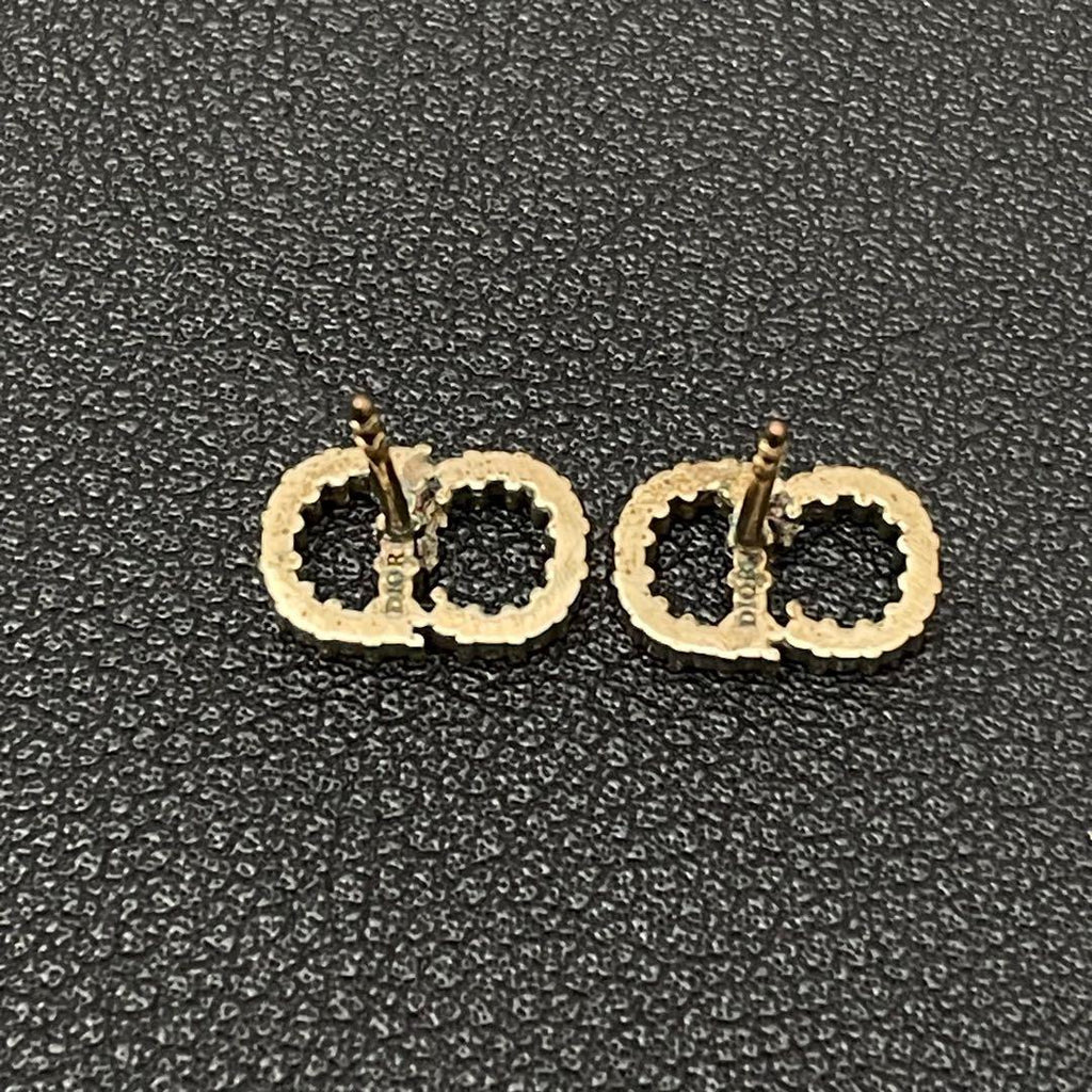 Dior Clair de Lune CD Logo Rhinestone Earrings — view 5